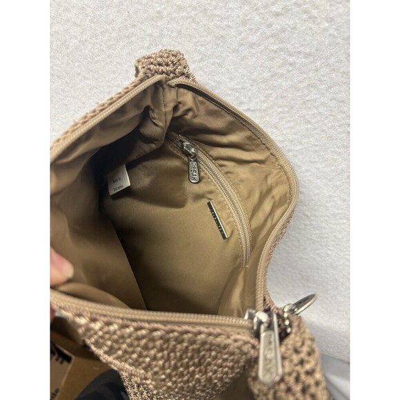 The Sak Women’s Brown Crochet Woven Small Zip Close Crossbody Purse - Picture 2 of 3